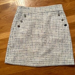 JCrew white and blue tweed skirt, size 4